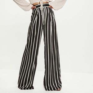 Missguided Black and White Bell-Bottom pants